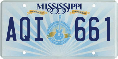 MS license plate AQI661