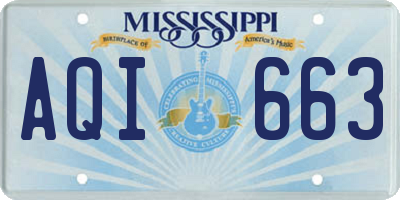 MS license plate AQI663