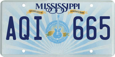 MS license plate AQI665