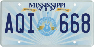 MS license plate AQI668