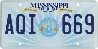 MS license plate AQI669