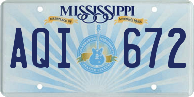 MS license plate AQI672