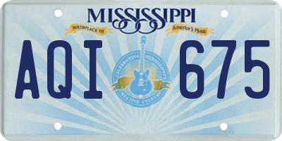 MS license plate AQI675