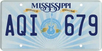 MS license plate AQI679