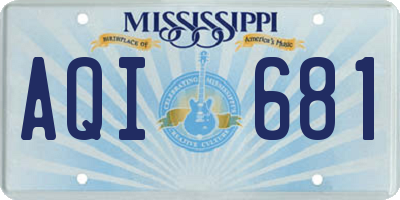 MS license plate AQI681