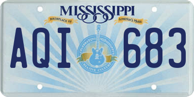 MS license plate AQI683