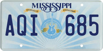 MS license plate AQI685