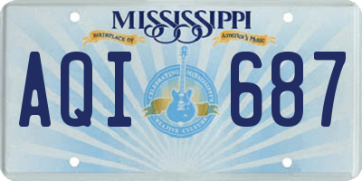 MS license plate AQI687