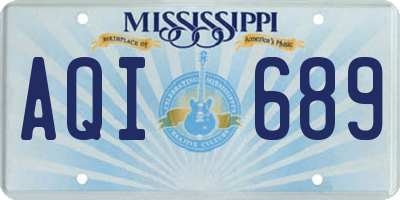 MS license plate AQI689
