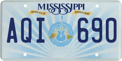 MS license plate AQI690