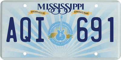 MS license plate AQI691