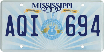 MS license plate AQI694