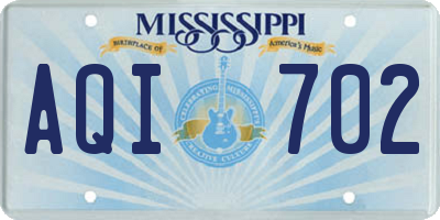 MS license plate AQI702