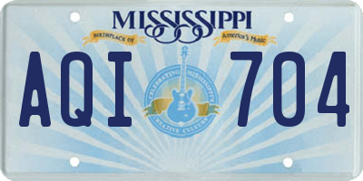 MS license plate AQI704