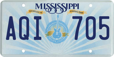 MS license plate AQI705