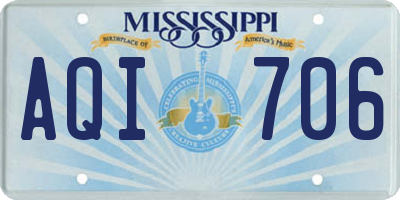 MS license plate AQI706