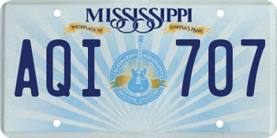 MS license plate AQI707
