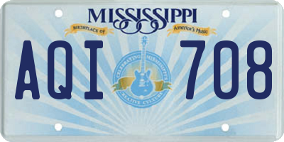 MS license plate AQI708