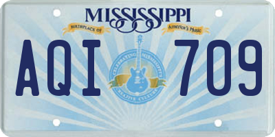 MS license plate AQI709