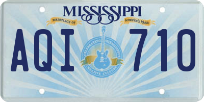 MS license plate AQI710