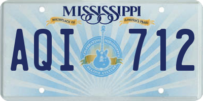 MS license plate AQI712