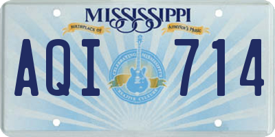 MS license plate AQI714