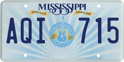 MS license plate AQI715
