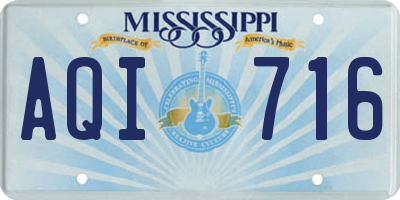 MS license plate AQI716