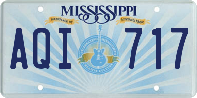 MS license plate AQI717