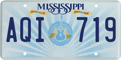 MS license plate AQI719