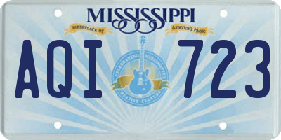 MS license plate AQI723