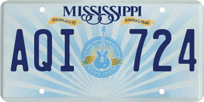 MS license plate AQI724