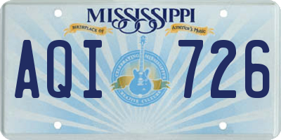 MS license plate AQI726