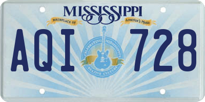MS license plate AQI728