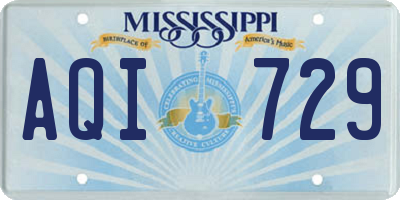 MS license plate AQI729