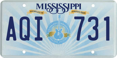 MS license plate AQI731