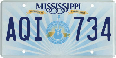 MS license plate AQI734