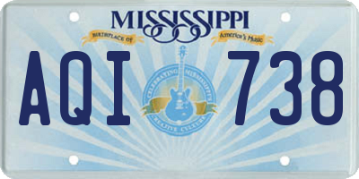 MS license plate AQI738