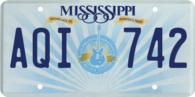 MS license plate AQI742