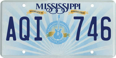 MS license plate AQI746