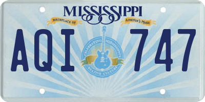 MS license plate AQI747