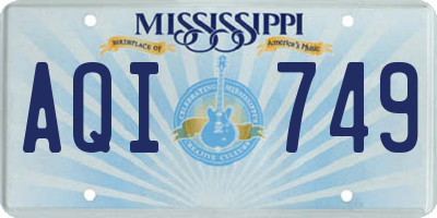 MS license plate AQI749