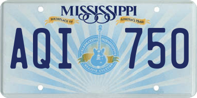 MS license plate AQI750
