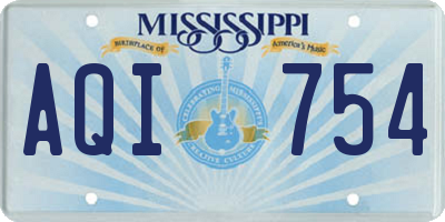 MS license plate AQI754