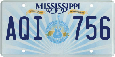 MS license plate AQI756