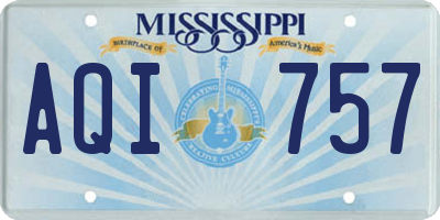 MS license plate AQI757
