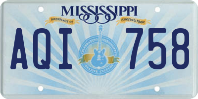 MS license plate AQI758