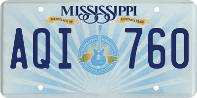 MS license plate AQI760