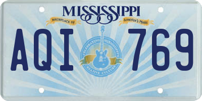 MS license plate AQI769