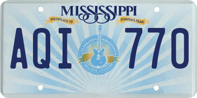 MS license plate AQI770